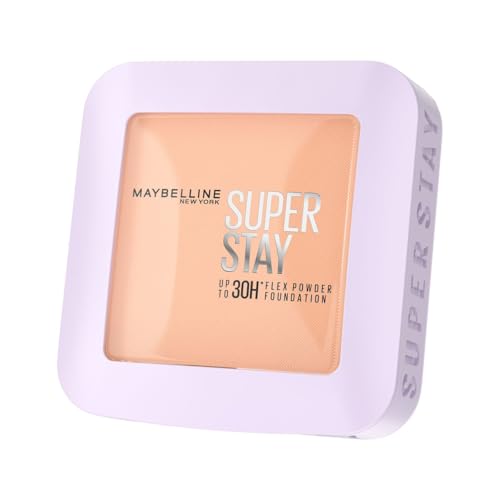 Maybelline New York Super Stay Flex Powder Foundation Compact, 120, Full Coverage, 30H Full Coverage, Perfect for Oily Skin, Waterproof & Sweatproof, 9g