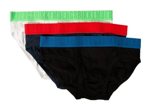 Caleçons élastiques Bikkembergs en coton stretch avec ceinture visible lot de 3