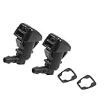Motoforti Front Windshield Wiper Nozzles for Ford Edge 2011-2014 for Lincoln MKX 2011-2015 BT4Z-17603-A Plastic, with Gaskets, Black, 2pcs