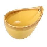 UTHCLO 1個 アロマテラピーディッシュ エッセンシャルオイル容器 アロマエッセンシャルオイルボウル ソーサーボウル 調味料皿 醤油 陶器皿 つけ汁皿 顔 磁器皿 Yellow セラ