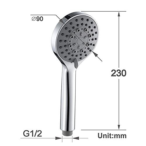 Cabezal de ducha portátil LaseVe ABS cromo redondo miniatura 7