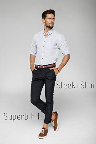 Mens Belt – Italian Designer Leather Belt by Mio Marino – Easy to Adjust Linxx Buckle – Perfect for Casual or Dress Occasion3