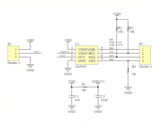 WWZMDiB 4Pcs AS5600 Magnetic Encoder 3.3V 12bit high Precision Magnetic Induction Angle Measurement Sensor Module,Mainly Used to Obtain Information Such as Progressive Motor Speed - Image 6