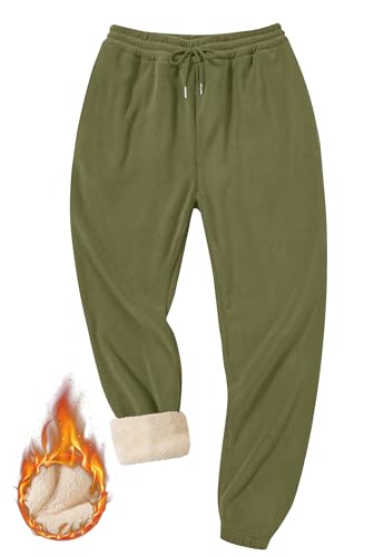 Men's Fleece Lined Sherpa Sweatpants Active Running Joggers with Pockets (S-2XL)
