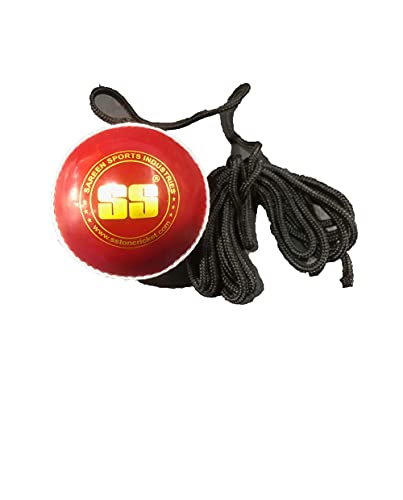 SS Hanging Ball for Bat Knocking and Practice with Reaction String (Embossed Seam & Threaded Seam) - Image 3