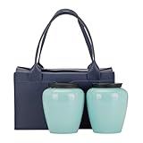 GFHTRELY Tarro de té de cerámica para té, de cristal sellado para el hogar, juego de té chino, doble cristal, caja de regalo