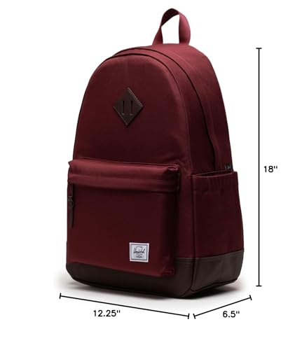 Image of Herschel Heritage Backpack - Work Backpacks, 16 inch Laptop Backpacks, College Backpack for Men and Women, Travel Carry-On Bookbag, Water Bottle Pocket, Padded Shoulder Straps, 24L, Port /Chicory Coffee
