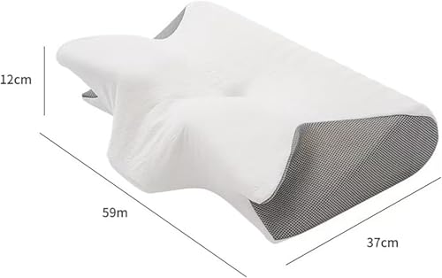 Pelinuar Memory Foam 2 in 1 Ergonomic Pillow,Soft Comfortable Sleep Pillow,Memory Foam Neck Pillow for Improve Sleep Quality (White)