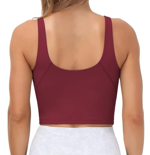 Image of THE GYM PEOPLE Womens' Sports Bra Longline Wirefree Padded with Medium Support