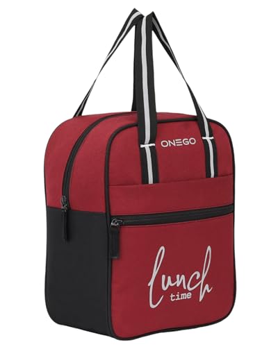 Image of Durable & Lightweight Lunch Bag | Trendy Water-Resistant Tiffin Bag & Meal Holder for Office, School, Travel & Picnic, Stylish, Insulated Design for Men, Women & Kids (Maroon)