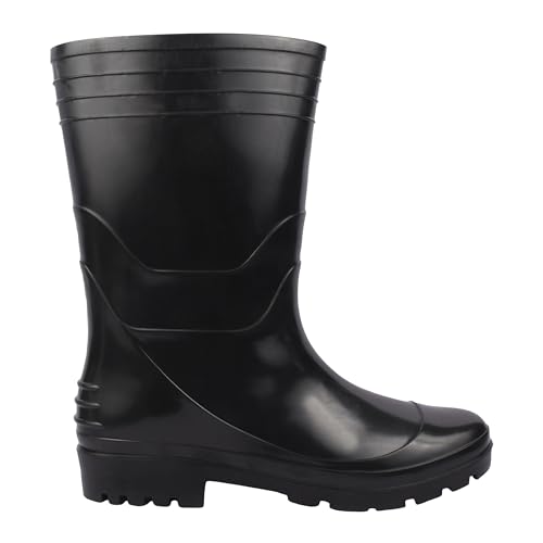 Image of Unistar Men's Lightweight Gum Boots | 13 inch Black Anti-Static, Anti Slip, Water-resistant shoes for Labour /Worker Purposes | Safety Boots