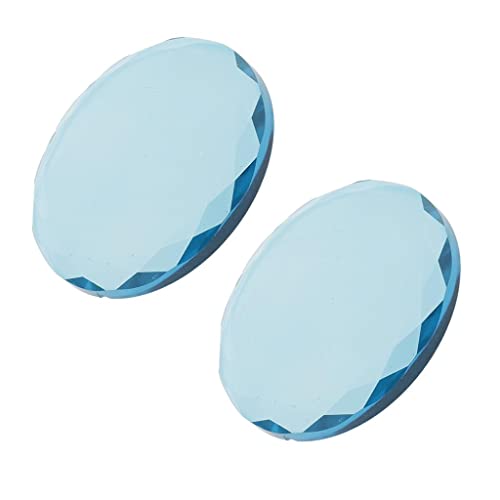 MagiDeal 2Pieces Crystal Glass Eye Lashes Adhesive Glue Pallet Holder for Extensions - Pink/ Blue , Blue