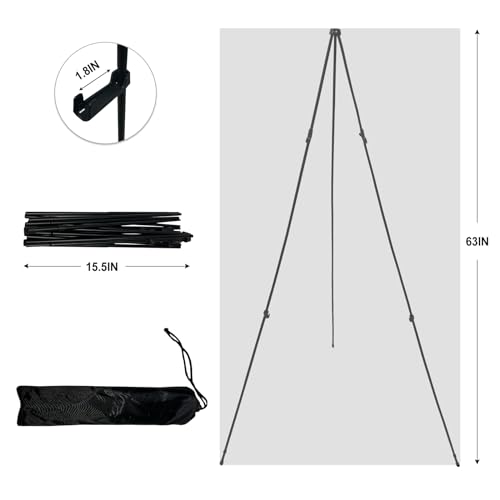 Yearning HJ-001 Easel Stand For Display 63 Inch Portable Painting Easel Wedding Sign Artist Instant Tripod Collapsible Portable Floor Easel thumb #4