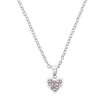 s.Oliver Kette mit Anhänger Edelstahl Mädchen Kinder Halsschmuck, mit Kristallglas, 37+3 cm, Silber, Herz, Kommt in Schmuck Geschenk Box, 2036826