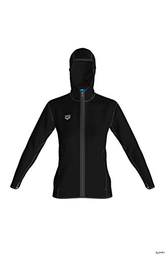 ARENA Women's Standard Gym Hooded Spacer Full-Zip Jacket, Black, M