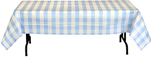 Havercamp Light Blue and White Plaid Table Cover | 54