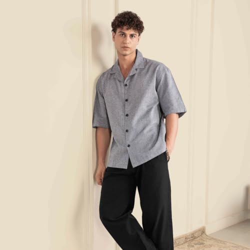 Image of Aatman Men's Half Sleeve | Casual | Box Fit | Cuban Collar Shirt