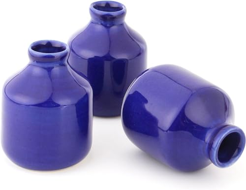 Image of Mkd2 Rise Ceramic Reed Diffuser Pot I Empty Aroma Pot - Set of 3 (Blue) for Home Decor, Decoration, Fragrance, Gifts
