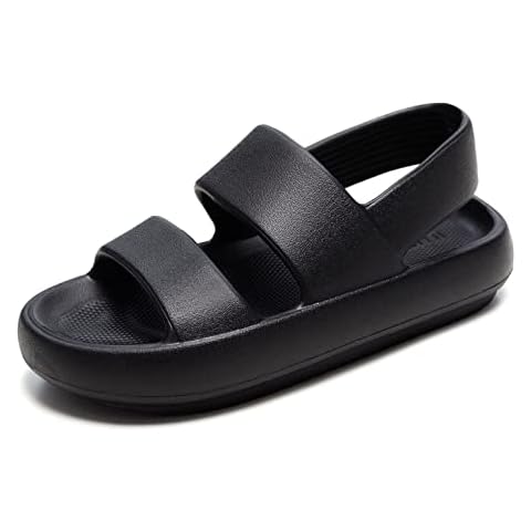 utune Sandals For Women,Casual Open Toe Cloud Slide Sandals Soft Thick Sole Non-Slip Indoor Outdoor Summer Sandal Cover