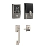 Encode Plus Wi-Fi Smart Lock with Century Handleset Entry Set for Front Door, Unlock with Apple Watch, Satin Nickel