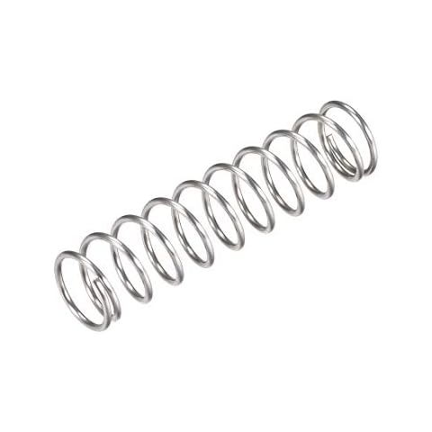 sourcing map 5Stk Druckfeder 304 Edelstahl 18mm Außendurchmesser 1,6mm Kabelstärke 35mm komprimierte Länge 70mm frei lang 66,4N Tragfähigkeit Silber Cover