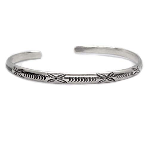 Sterling Silver adjustable Thick solid Boho cuff Bracelet, Handmade Hippie Gypsy engraved cuff Bangle for Women or Men