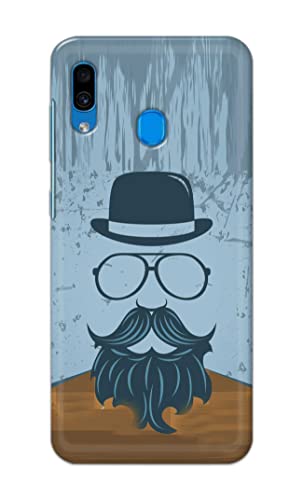 Image of PRINTFIDAA Mustache Beard and Hairstyle Hipster in Glasses Printed Designer Hard Case for Samsung Galaxy A20 / Samsung A30 / Samsung M10S Back Cover -(e) RPM1002