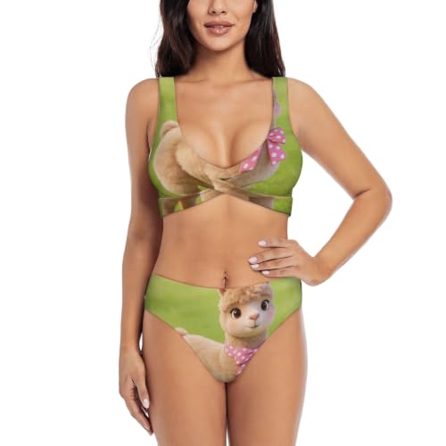 Bikini croisé en alpaga pour femme avec push-up triangle et coussinets amovibles