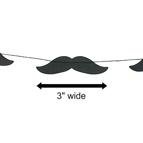 Bobee Mustache Party Decorations Paper Garland Streamers, one Strand for 14 feet, 48 Mustaches per Strand
