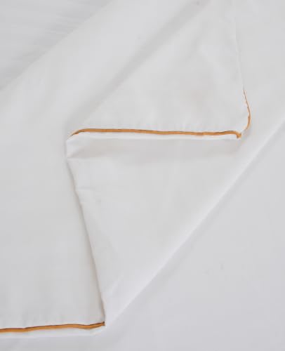 Image of 280 TC Luxurious Glace Cotton Duvet Cover /Comforter Cover /Rajai Cover /Blanket Cover /Quilt Cover King Size 90 inchX100 inch Inches - (White Striped)