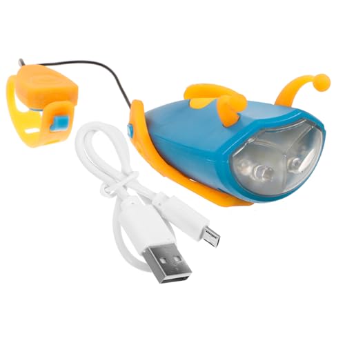 Mikikit Rechargeable Bike Headlight with Horn Bee Design for Easy Installation Suitable for All Bicycles Cycling Safety Flashlight for Outdoor Sports