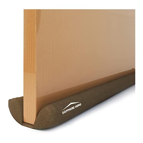 SAPPHIRE HOME Under Door Draft Stopper – Premium Waterproof Door Draft Stopper for Bottom of Door to Block Noise, Dust, and Cold Air (Brown) Cover