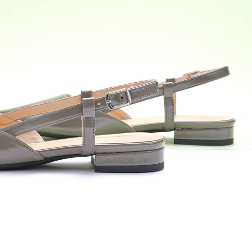 Image of C.Paravano Slingback Flats | Pointed Toe Flats | Slingback Sandals | Women's Slingback Dress Shoes | Adjustable Buckle Sandals