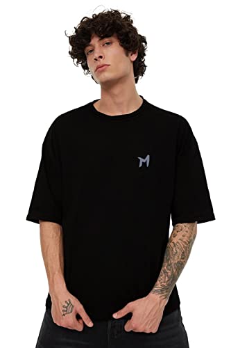 Image of Solid Baggy & Dropshoulder Oversized T-Shirt for Men
