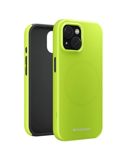 Image of DailyObjects Polycarbonate Enamel Bumper Magsafe Case for iPhone 14 Compatible with Mag-Safe Wireless Charging | Lime Hybrid Magnetic Back Cover