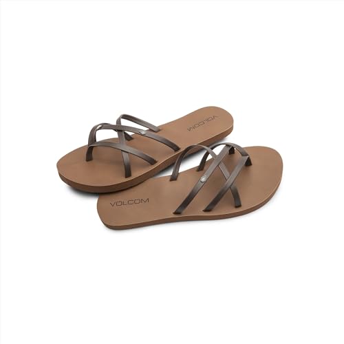 Image of Volcom Women's New School Strappy Flip Flop Flat Slide Sandal