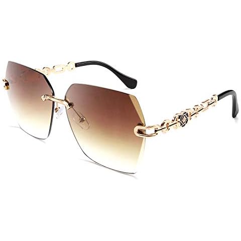 FEISEDY Gafas de Sol Poligonales sin Montura con Lentes Transparentes Cover