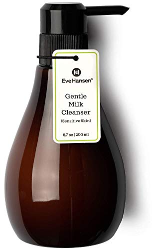Natural Face Wash for Sensitive Skin - Gentle Anti Aging Milk Facial Cleanser with Vitamin C and Vitamin E - 6.7 Ounces - Eve Hansen