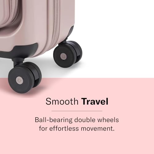 Image of Samsonite Red TOIIS M Expandable 75 Cms Large Check-in Polycarbonate Hard Sided 8 Wheel Spinner Luggage /Suitcase /Trolley Bag (Petal Pink) (Double Wheel), Pink