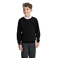 Boys Girls Unisex School Crew Neck Jumper Round Neck Fleece Sweatshirt Uniform Ages 3-16 Years Black