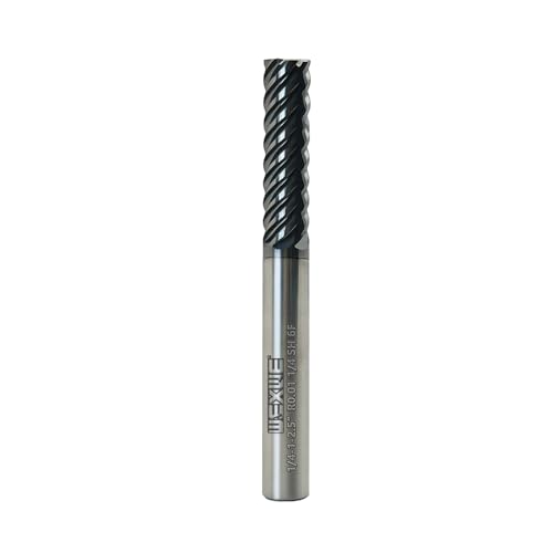 Image of Tools Carbide End Mills,6 Flute Corner Radius Milling Cutter,High Helix Angle for High Hardness Steel Finshing Milling Processing - 1 /4 Shank (1 /4-2.5 inch 1PCS)