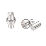 Beads Direct USA Kumihimo End Cap/ Magnetic Clasp (5 Sets) Silver Color 17x10mm, Hole 6mm