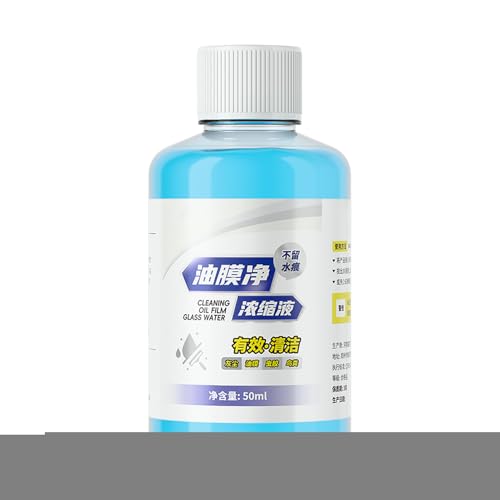 Filtro grasso per vetro, liquido detergente per parabrezza, 50 ml, liquido detergente privo di residui contro pellicola grassa, per vetri auto, specchi e tergicristalli