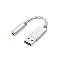 Cable Matters Premium Braided USB to 3.5mm Audio Adapter (USB Audio Adapter with Built in DAC Codec) for Windows and macOS