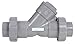 Hayward YC20150TEU Series YC True Union Y-Check Valve, Threaded End, CPVC with EPDM Seals, 1-1/2" Size