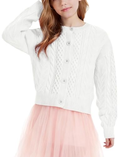 Girls Long Sleeve Chunky Knit Cardigan 5-14Y
