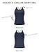LASLULU Womens Sports Bra Strappy High Neck Longline Athletic Yoga Running Gym Workout Crop Tops Clothes Padded Workout Tank Tops with Built in Bra (Navy Blue, X-Large)