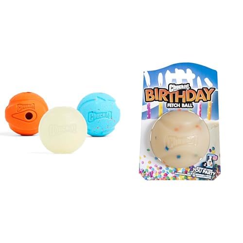 Chuckit Gen 1 Fetch Pack 3 Balls Birthday Fetch Ball Bundle - Medium 2 5-inch Interactive Dog Balls