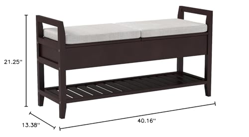 Roundhill-Furniture-Vannes-Espresso-Storage-Shoe-Bench Roundhill Furniture Vannes Espresso Storage Shoe Bench