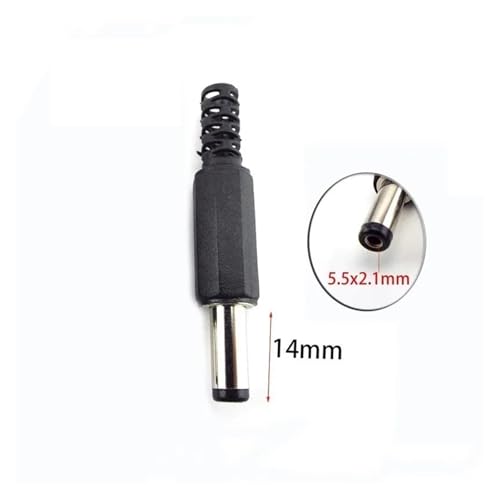 10 個 DC 電源プラグソケット 12V 3A オスプラグ + メスソケットパネルマウントジャックコネクタ電気用品 5.5*2.1 5.5*2.5 ミリメートル(14mm male 5.5X2.1mm)